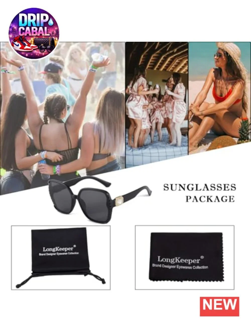 Oversized Square Sunglasses Women Vintage Crystal Retro Glasses UV400